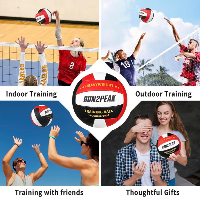 RUN2PEAK Setter Training Volleyball Official Size 5 Volleyballs Heavy Weight Ball PU Practice Volley Balls for Indoor Rebounder Equipment Setters Weighted Volleyball Setting Trainer - Image 4